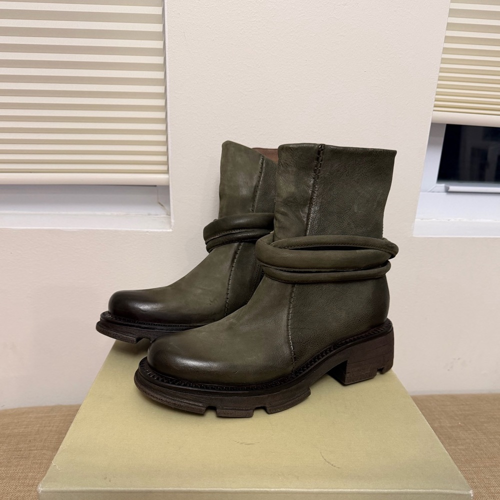 A.S.98 Linden Jungle Green Ankle Boots steampunk NEW EU 38 US 7.5